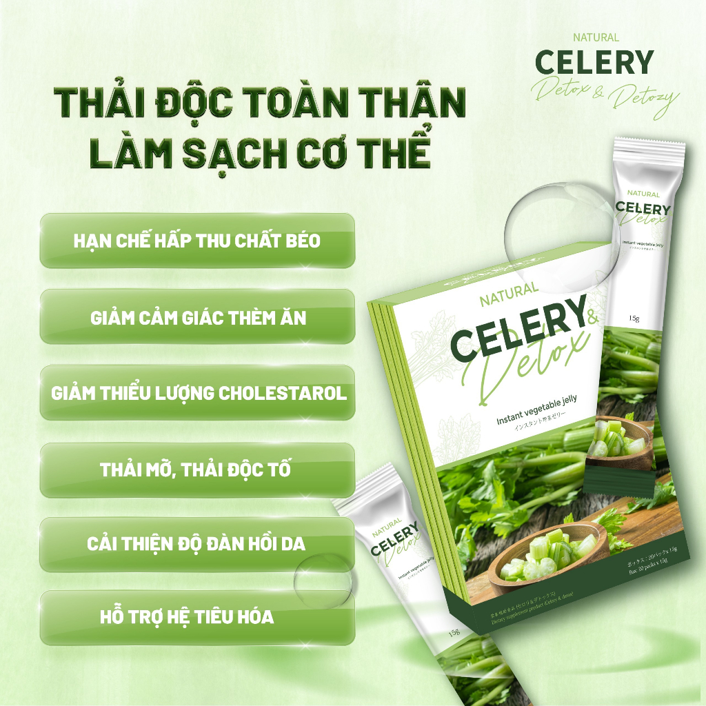 Thạch Giảm cân & Detox Natural Celery