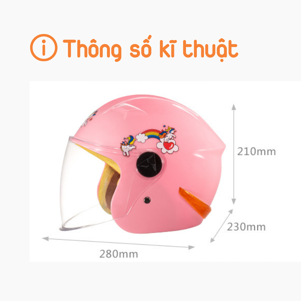 Mũ Bảo Hiểm Trẻ Em Omaika Có Kính Lót Đệm An Toàn Cho Bé Trai Và Bé Gái