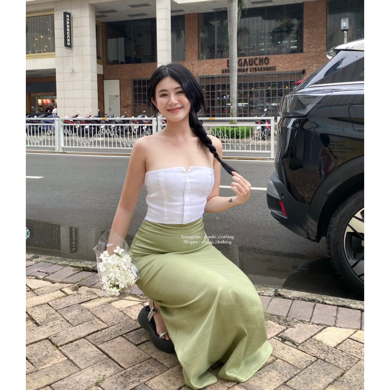 𝐌𝐚𝐧𝐠𝐨 𝐒𝐤𝐢𝐫𝐭 - Chân Váy Xuông Đơn Giản Không Nhăn