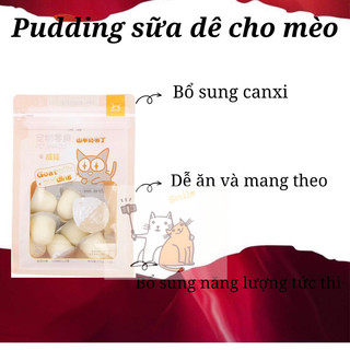 1 viên thạch sữa dê pudding dành cho chó mèo - treat thưởng