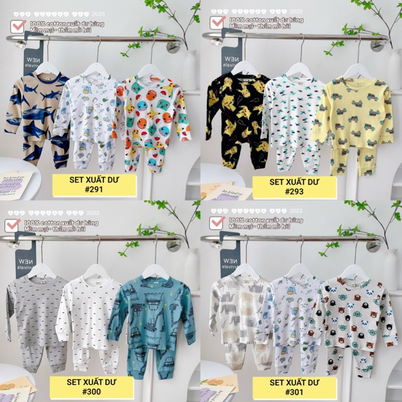 SET 3 BỘ DÀI TAY XUẤT DƯ BÉ TRAI