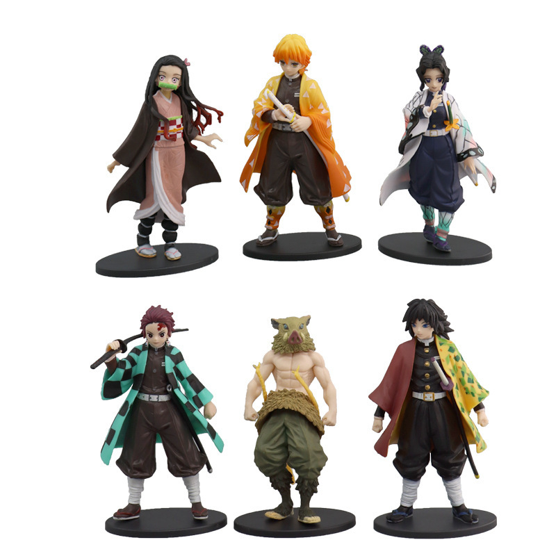 Mô Hình Thanh Gươm Diệt Quỷ , Tanjirou , Nezuko , Zenitsu , Inosuke , Giyuu - Figure Kimetsu No Yaiba, Cao 18-20cm