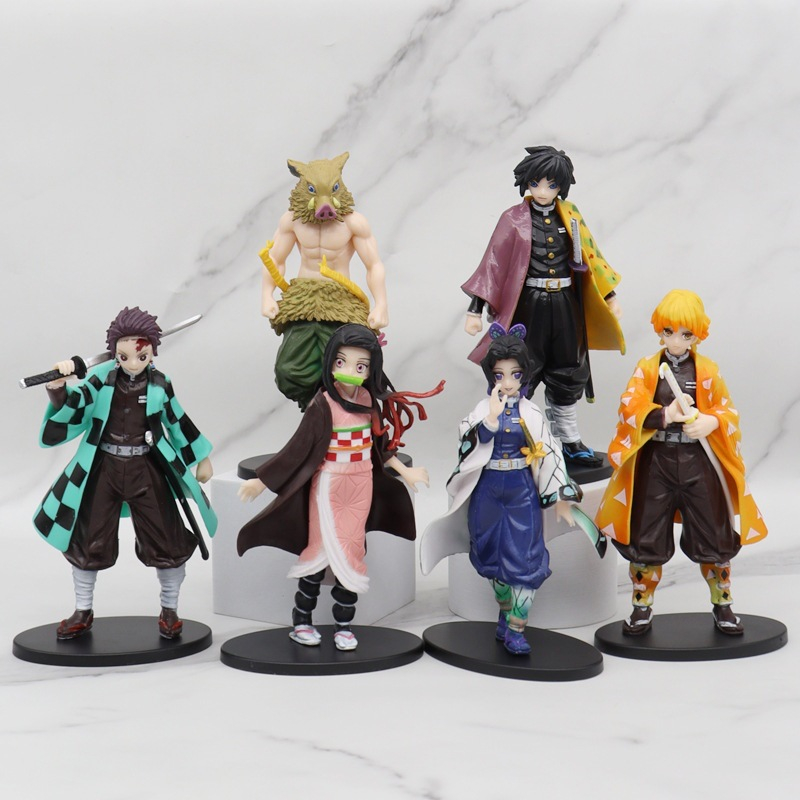 Mô Hình Thanh Gươm Diệt Quỷ , Tanjirou , Nezuko , Zenitsu , Inosuke , Giyuu - Figure Kimetsu No Yaiba, Cao 18-20cm