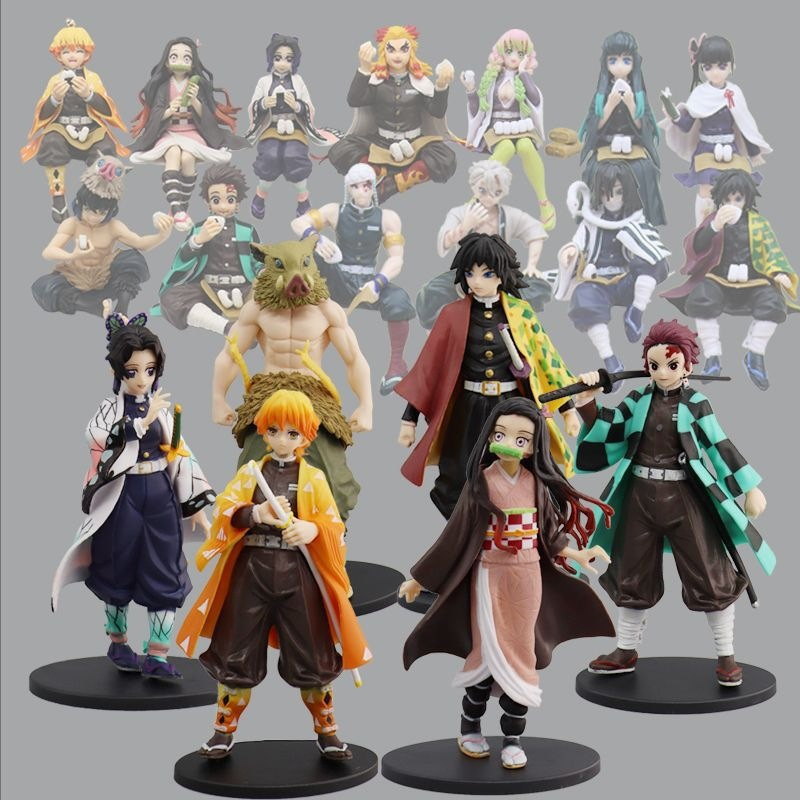 Mô Hình Thanh Gươm Diệt Quỷ , Tanjirou , Nezuko , Zenitsu , Inosuke , Giyuu - Figure Kimetsu No Yaiba, Cao 18-20cm
