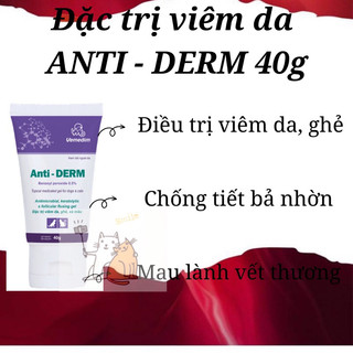 Vemedim Anti-Derm bôi tr ị ghẻ, viêm da, xà mâu cho chó, mèo, tuýp 40g