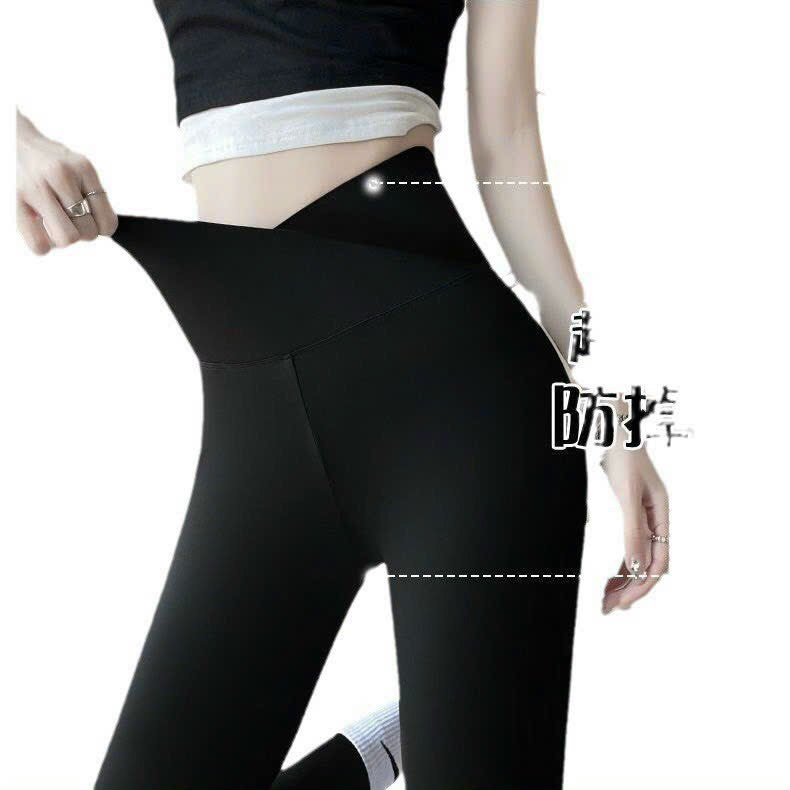 Quần legging cạp chéo định hình siết eo nâng mông gym shark chất co dãn chất đẹp