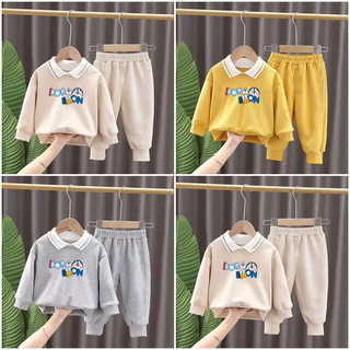 Bộ thu đông cổ bẻ in hình Doremon 3 màu cho bé trai bé gái