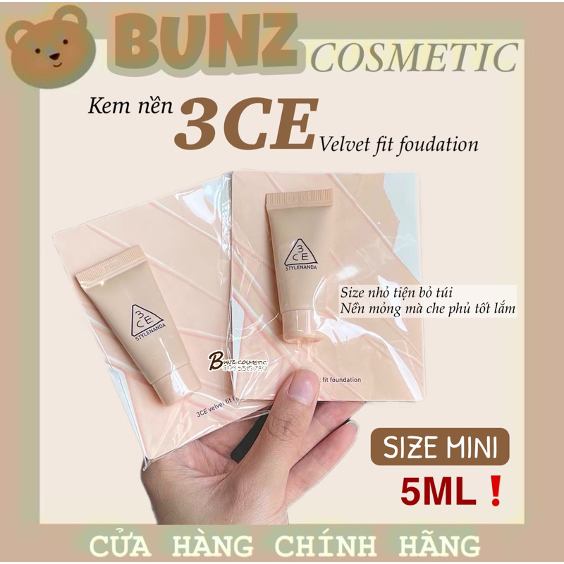 Kem nền 3CE mini 5ml - tone pure ivory