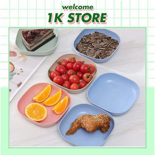 Combo 8 đĩa, set 8 dĩa nhựa lúa mạch cao cấp nhiều màu, shop giao màu ngẫu nhiên, dĩa nhựa lúa mạch, set 8 dĩa ăn.