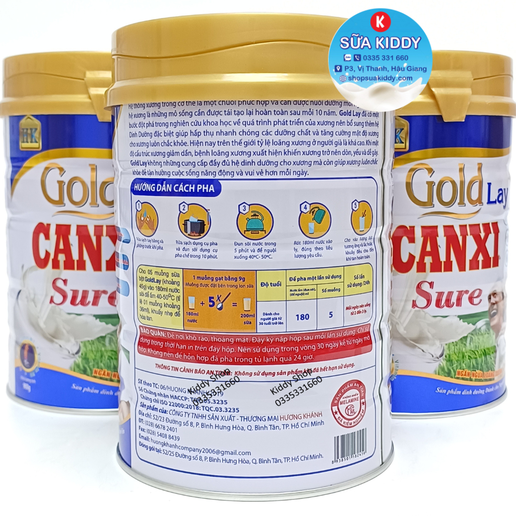 Combo 3 lon Sữa GoldLay Canxi 900g ngừa loãng xương tiểu đường