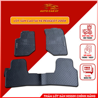 Thảm cao su lót sàn xe peugeot 2008, thảm sàn cao su đúc không mùi, cao cấp nissin