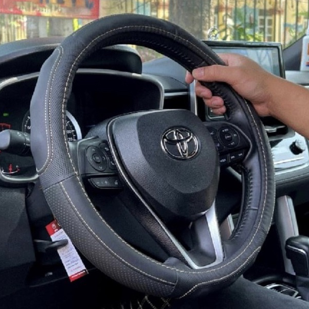 Bọc vô lăng ô tô da cừu THANHPHAT bao tay lái xe hơi cao cấp dành cho xe 4 chỗ 5 chỗ 7 chỗ bán tải đường kính 38cm
