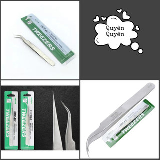 Nhíp nối mi cong trơn + thẳng trơn - dụng cụ nôi mi-quyên quyên