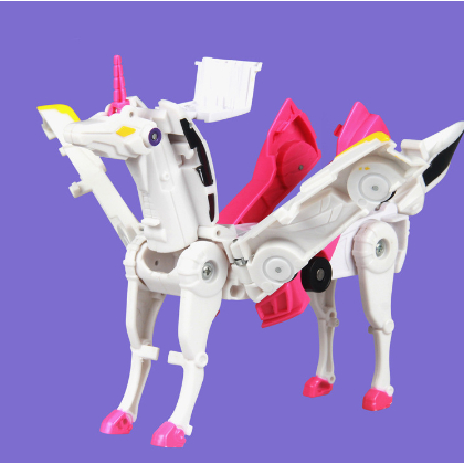 Đồ Chơi Oto Biến Hình Kỳ Lân Pegasus Tự Động, Hai Xe Ô Tô Biến Hình Robot Ngựa Unicorn Cho Bé Trai Bé Gái