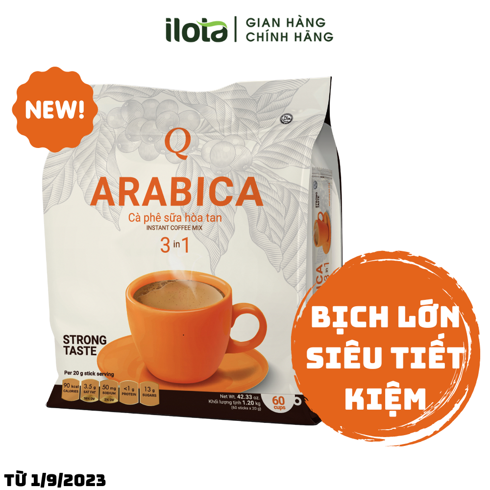 Cà phê Arabica sữa hòa tan 3in1 TRẦN QUANG uống liền 60 gói