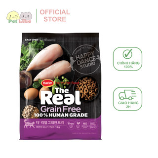 Thức ăn cho mèo trưởng thành PET LIKE THE REAL CAT Grain Free Crunch không độn ngũ cốc gói 1kg
