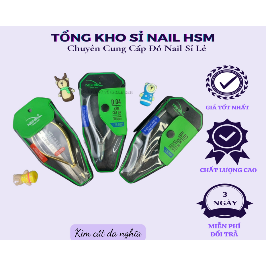 Kềm cắt da - Kìm Nghĩa D.555 chính hãng - Phụ kiện nail HSM