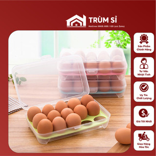 Hộp đựng trứng 15 quả có nắp đậy Hộp 15 ngăn bảo quản trứng không bị vỡ