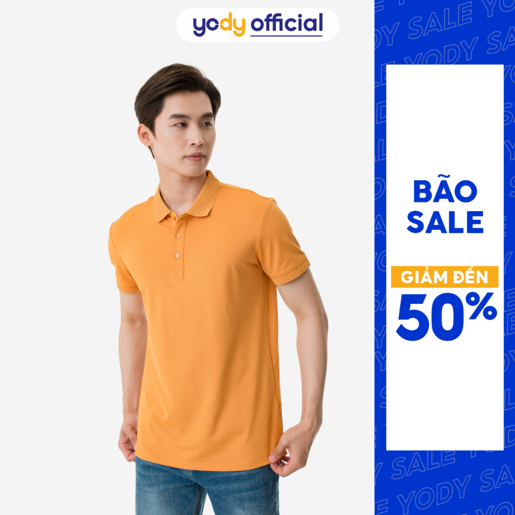 Áo Polo Nam YODY coolmax bo dệt nổi thoáng mát mềm mịn thấm hút tốt APM5179