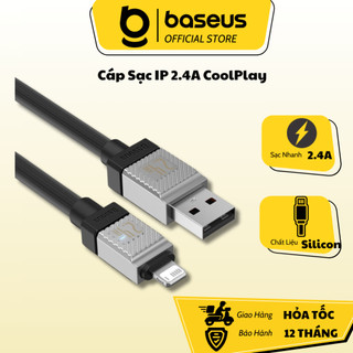 Cáp sạc nhanh baseus 2.4a coolplay dây silicon công nghệ mới usb - a dài 1m 2m cho i.p.h.o.n.e / i.p.a.d