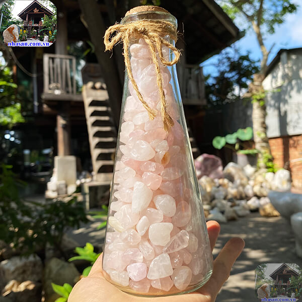 Lọ đá thạch anh vụn hồng - Lọ đá của tình yêu và hạnh phúc