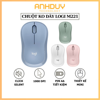 Chuột không dây Logitech M221 OEM click silent thiết kế đẹp tiết kiệm pin phù hợp văn phòng học tập