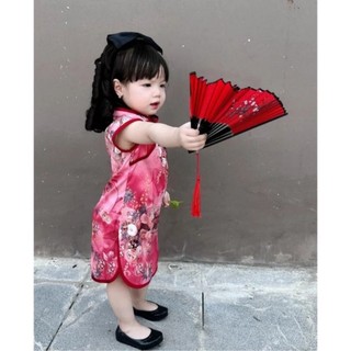 Áo sườn xám cách tân bé gái mặc trung thu diện tết siêu đẹp