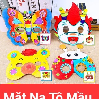 Mặt Nạ Tô Mầu Trung Thu Cực Chất bìa dày cứng cáp (Kèm dây đeo)