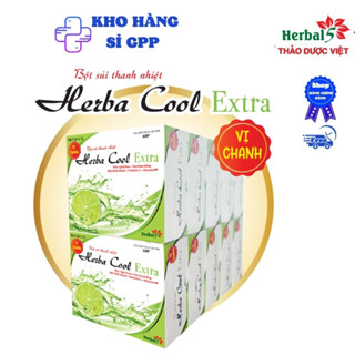 Lốc 10 Hộp, Hộp 5 Gói Bột Sủi Thanh Nhiệt Herba Cool extra - Nóng trong người, lở miêng, nhiệt miệng