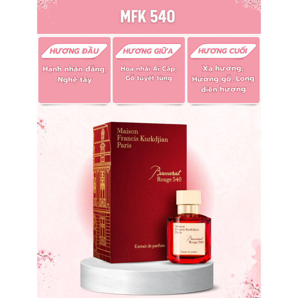 Nước Hoa Nam Nữ Unisex Maison MFK Đỏ Vàng Francis Kurkdjian Baccarat Rouge 540 Nồng Độ EDP 10/70/200ml | BigBuy360 - bigbuy360.vn