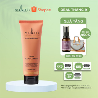 Gel tẩy tế bào chết Sukin Brightening Jelly Exfoliator 125ml (HSD: 29/09/2024)