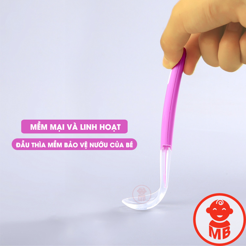 Thìa ăn dặm silicon SIÊU MỀM bảo vệ nướu an toàn cho bé