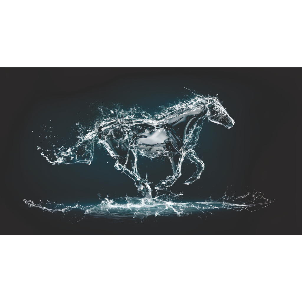 Tranh Dán Hồ Cá Hồ Thủy Sinh - Có Sẵn Keo - Hình Ngựa Nước Và Lửa Nhiều Kích Thước Decalshop.saigon