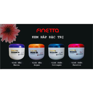 Hấp dầu phục hồi tóc siêu mềm mượt finetta collagen & keratin & macca & argan mask 500ml