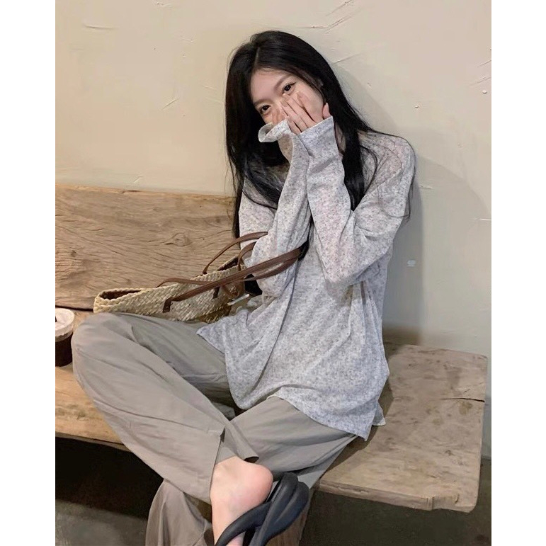 Áo thun giấy mỏng tay dài Ulzzang