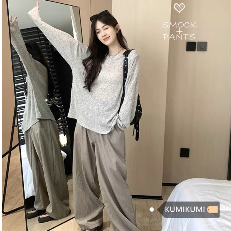 Áo thun giấy mỏng tay dài Ulzzang