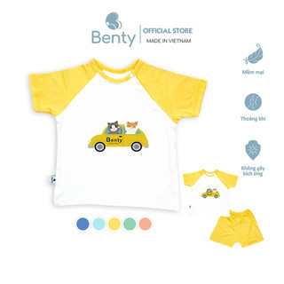 Cộc tay cài chéo size lớn in hình BENTY mềm mịn, đồ bộ trẻ em cao cấp cho mẹ