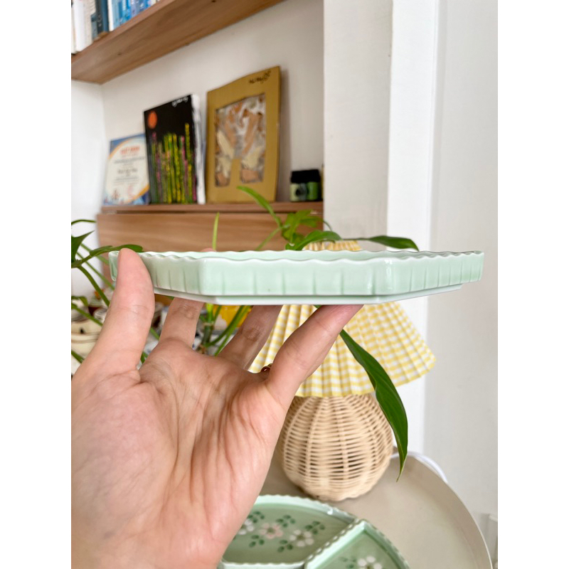 Cưng Ha Home -  - Đĩa sứ xếp hình khay tròn