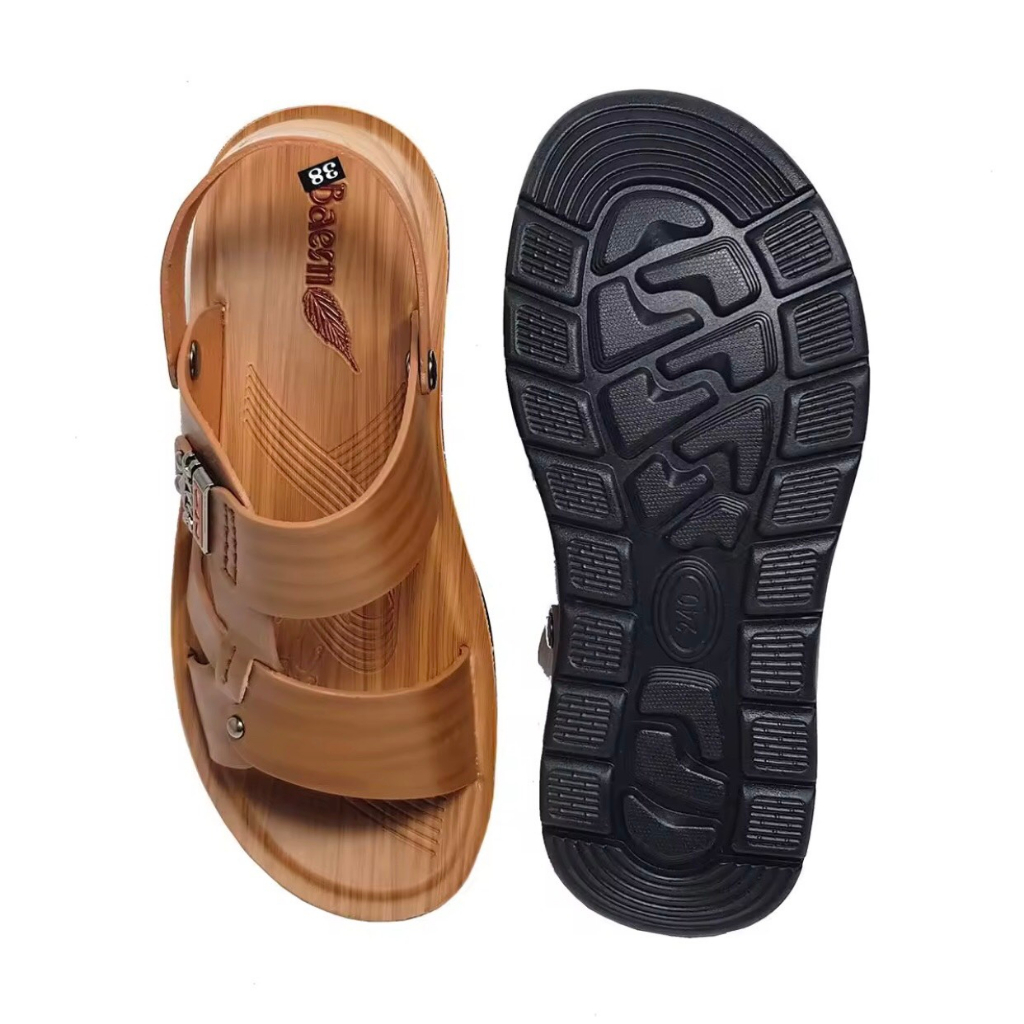 Dép da nam được làm từ da bò cao cấp đế đúc mề dẻo nâng chiều cao