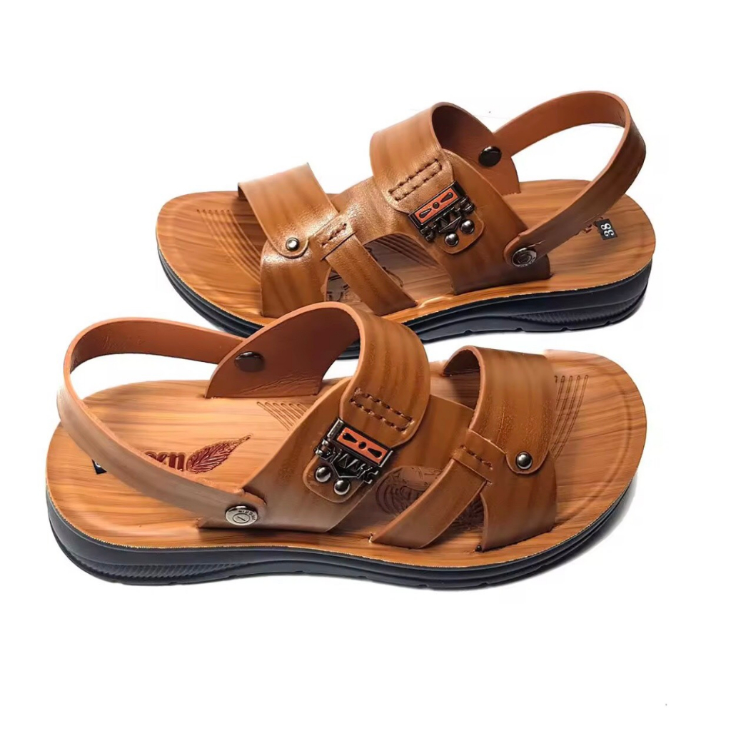 Dép da nam được làm từ da bò cao cấp đế đúc mề dẻo nâng chiều cao