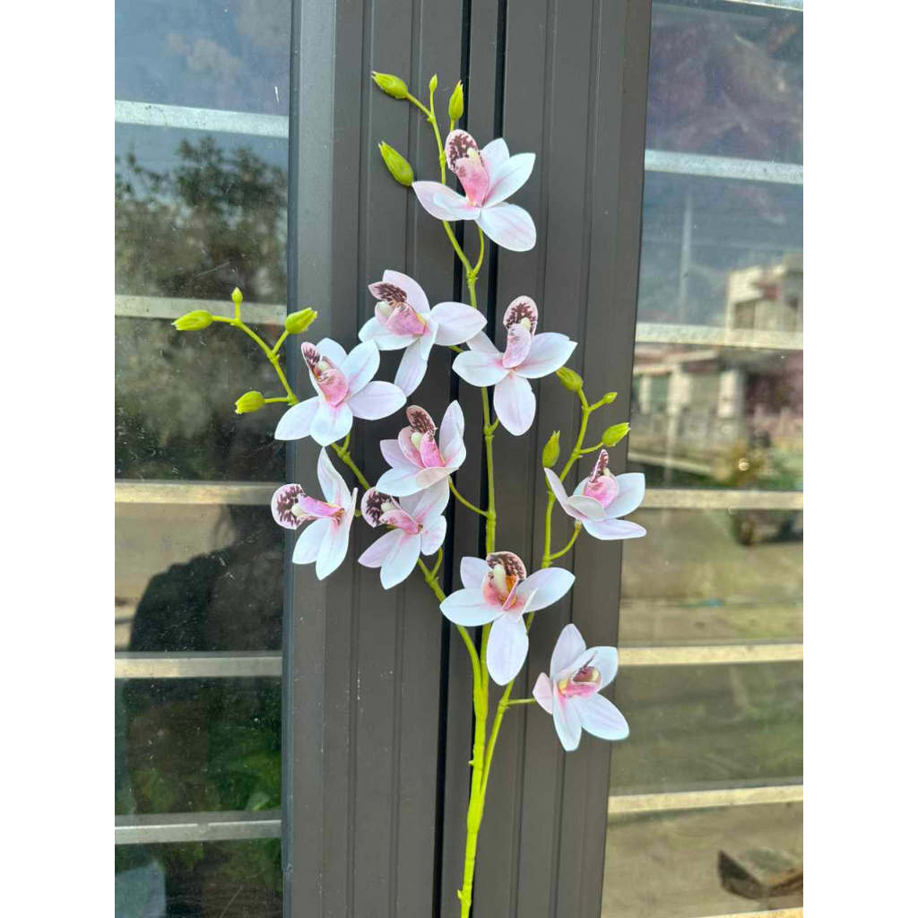 Hoa lan giả 🌹Cành hoa lan thái giả bằng cao su cao cấp 80 cm 🍀Trang trí phòng khách, để bàn,decor🍀hoadecormenmen