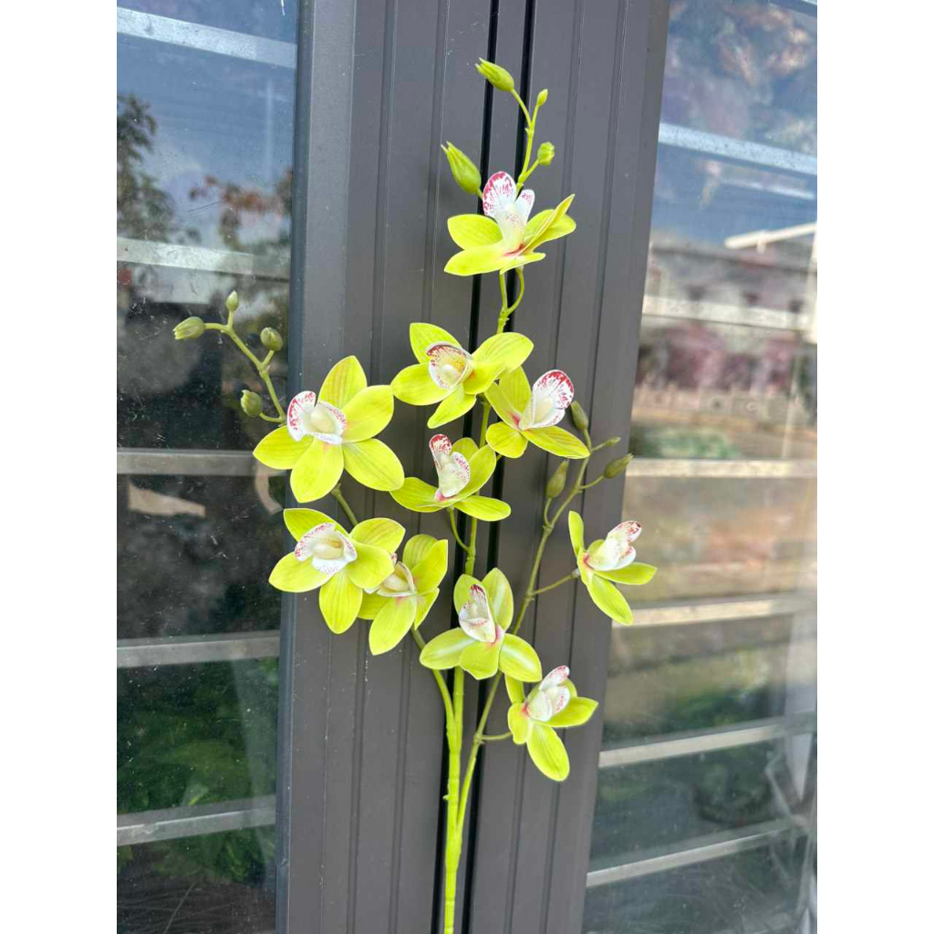 Hoa lan giả 🌹Cành hoa lan thái giả bằng cao su cao cấp 80 cm 🍀Trang trí phòng khách, để bàn,decor🍀hoadecormenmen