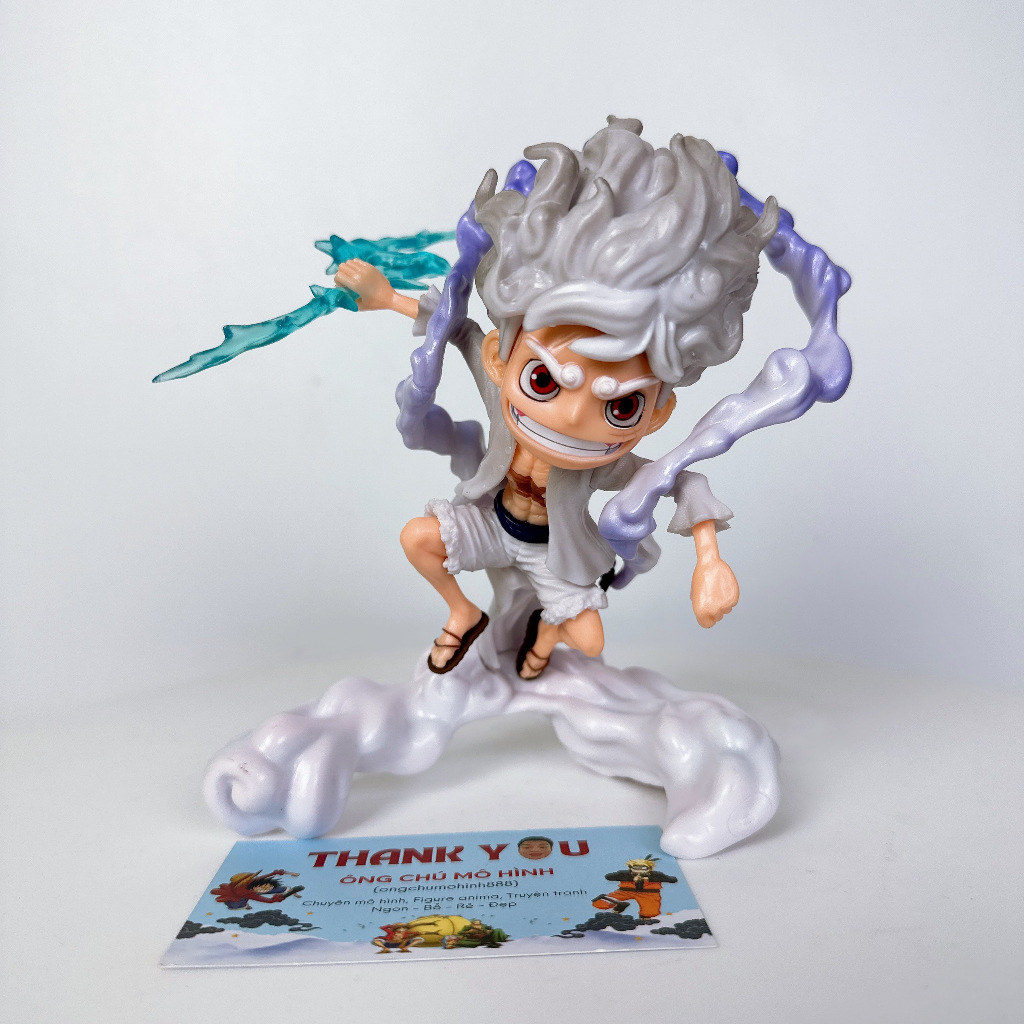 Mô hình Luffy Gear 5 chibi ,mô hình Onepiece Luffy gear 5 cao 16cm cầm tia sét Ongchumohinh