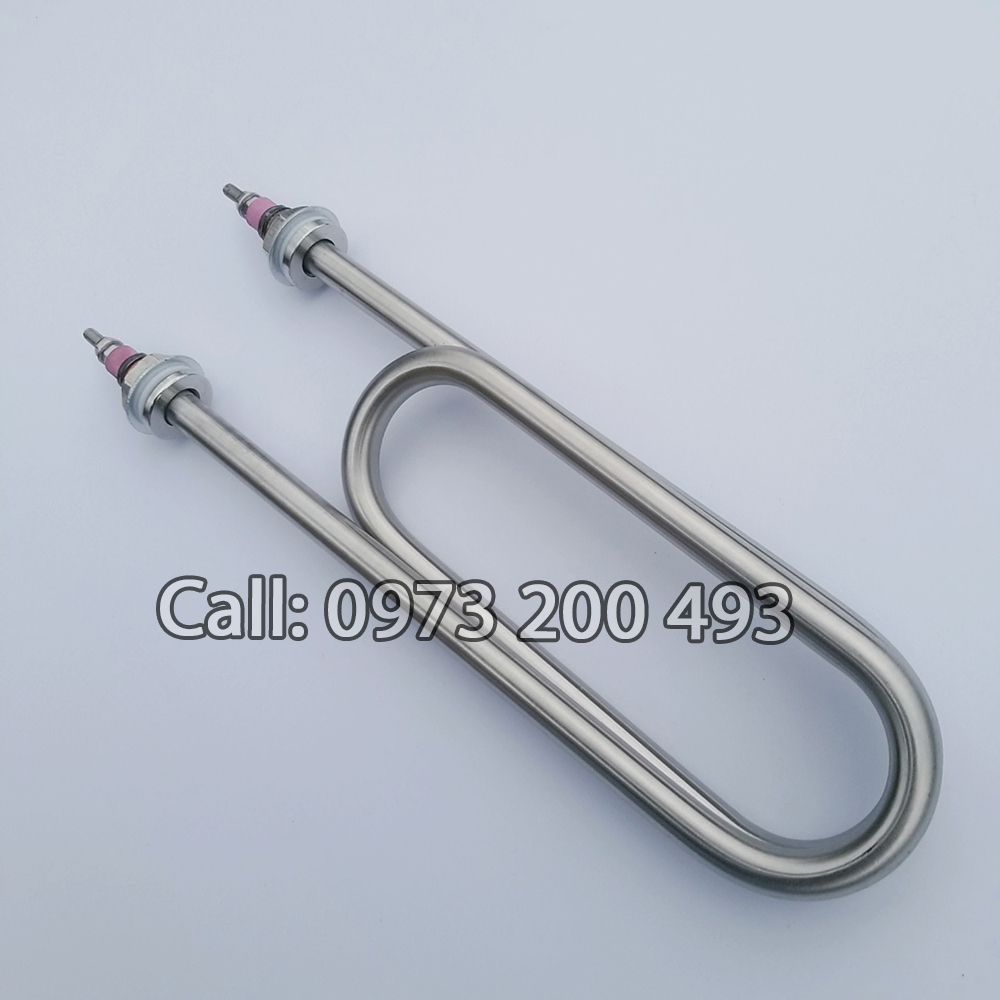 Điện trở chữ U kép dài 25cm công suất 3kW, 4kw, điện áp 220V  Inox 304. Điện trở cho tủ cơm, thanh nhiệt cho tủ cơm.