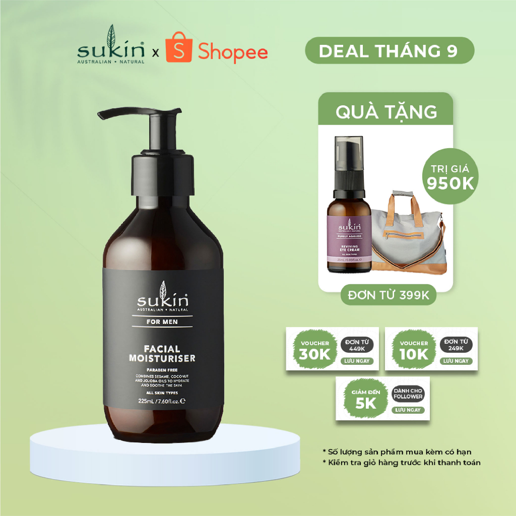 Kem Dưỡng Ẩm Dành Cho Nam Sukin For Men Facial Moisturiser 225ml (HSD: 12/04/2024)