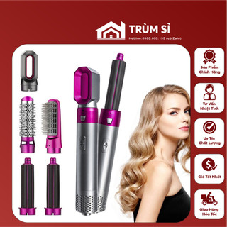 Máy uốn sấy tóc tạo kiểu 5 in 1 tự động đa năng tiện dụng, có lược điện, ống tạo xoăn