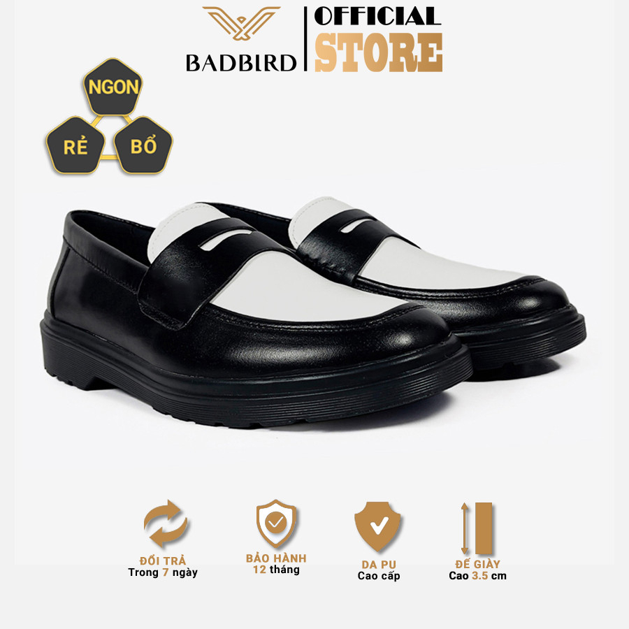 Giày da nam Penny Loafer thương hiệu BADBIRD, Giày lười da bóng tăng chiều cao 4 cm - Made in Việt Nam