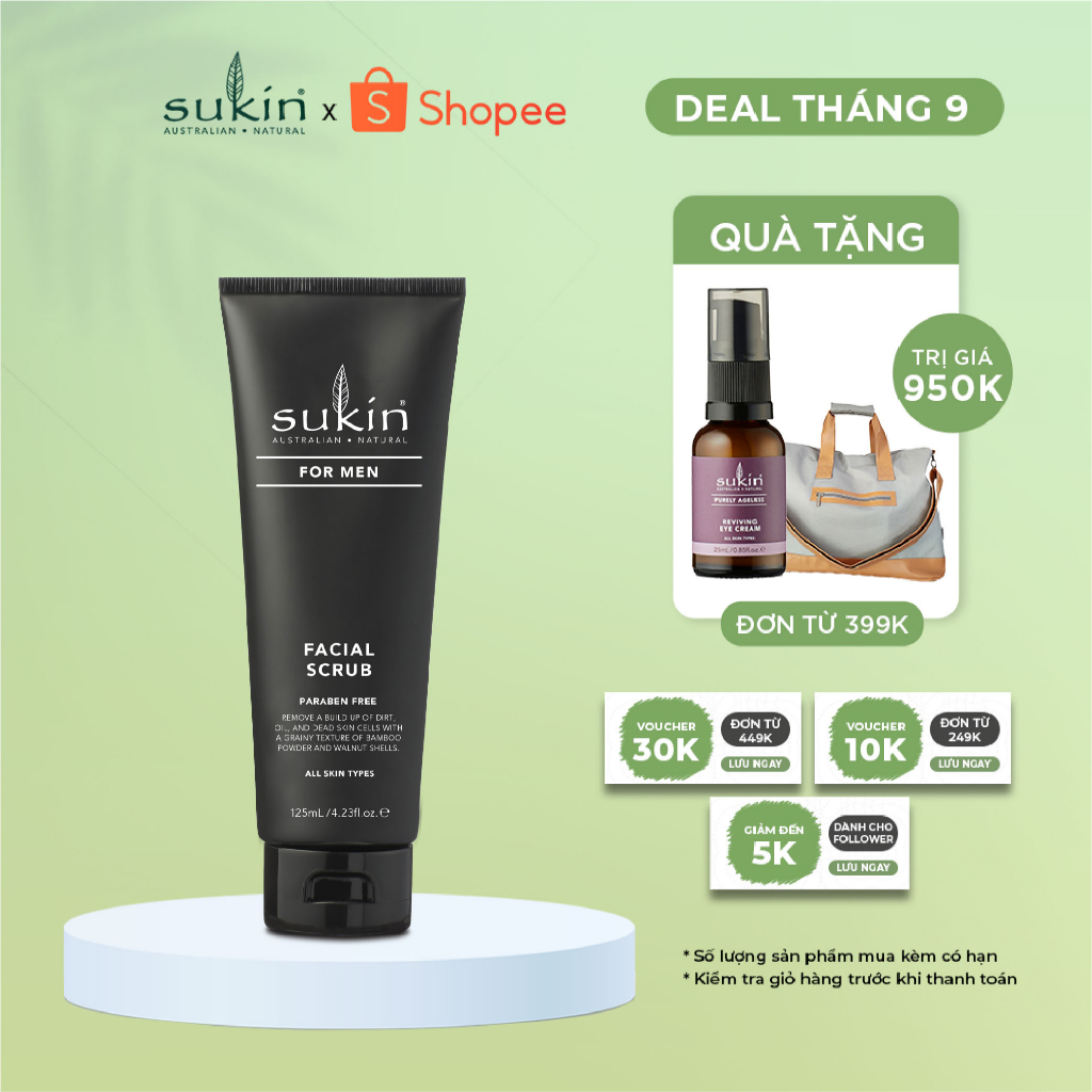 Kem Làm Sạch Tế Bào Chết Dành Cho Nam Sukin For Men Facial Scrub 125ml (HSD: 12/05/2024)