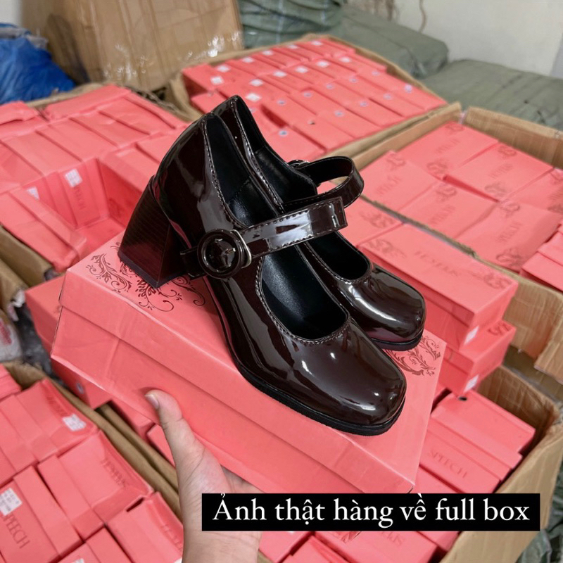 Giày baby doll tiểu thư hàng QCCC đế cao 7p full box - sẵn hàng