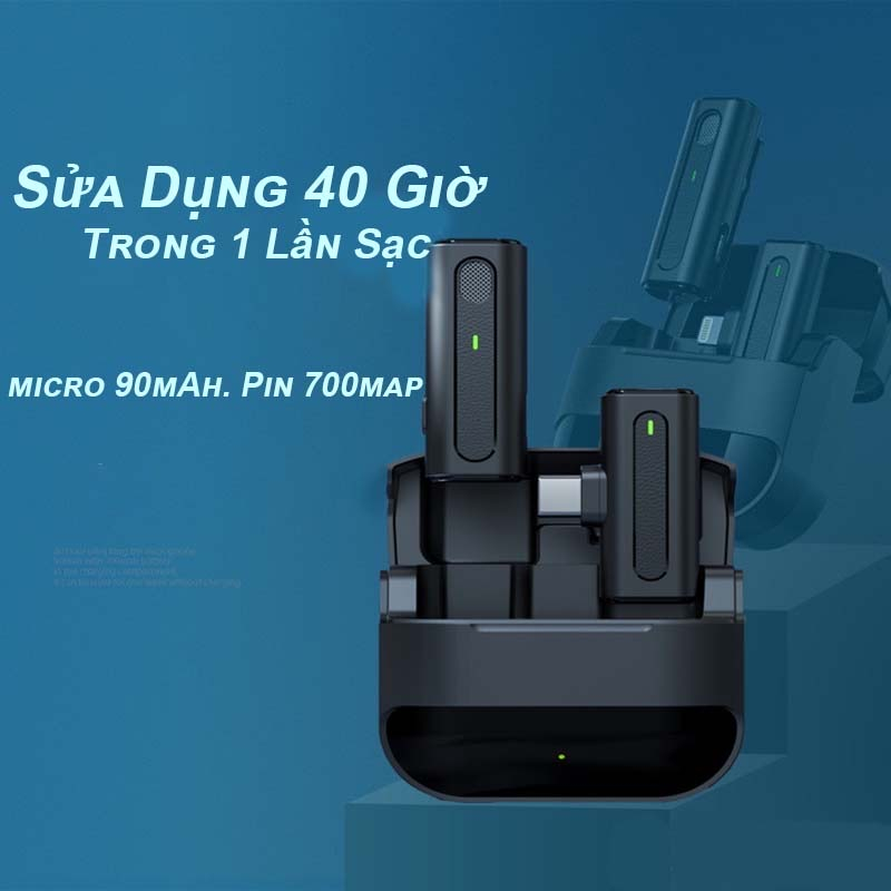 Micro Thu Âm Không Dây Cài Áo LYNMIC J20 / M9 Pro cho điện thoại iOS hoặc Android để live steam TikTok Vloger Youtuber